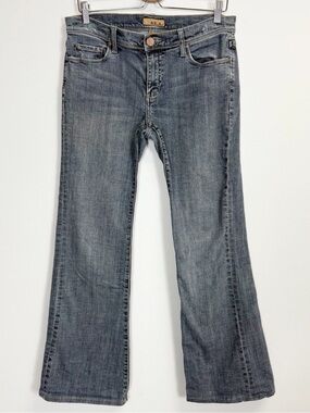 See Thru Soul  Y2K Jeans Womens 30 Blue Cotton Blend Stretch Dino Flare 2000s